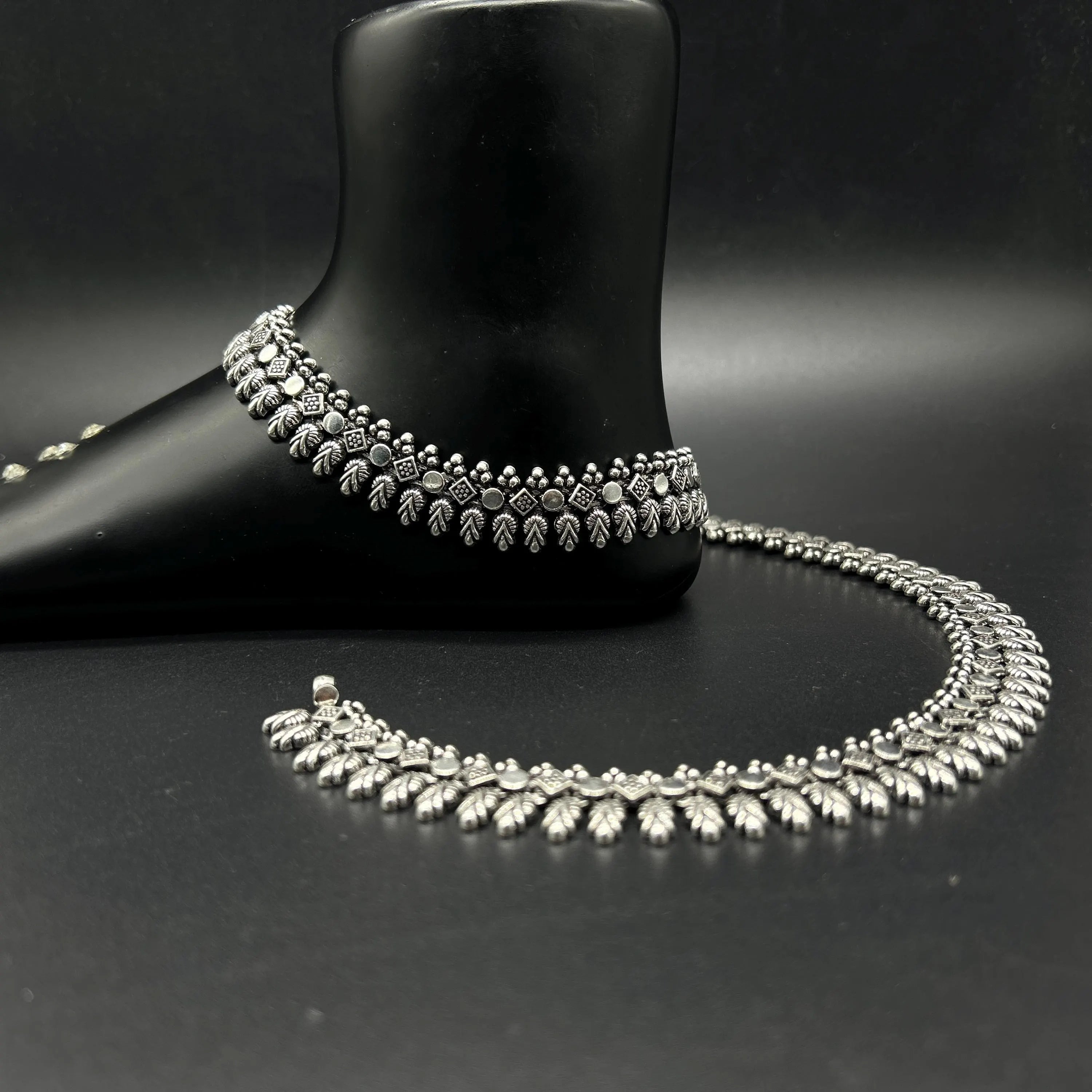 925 Sterling Silver Anklet / Silver Bride Payal / Silver Anklet / Silver Payal / Silver Antique Payal / Designer Anklet