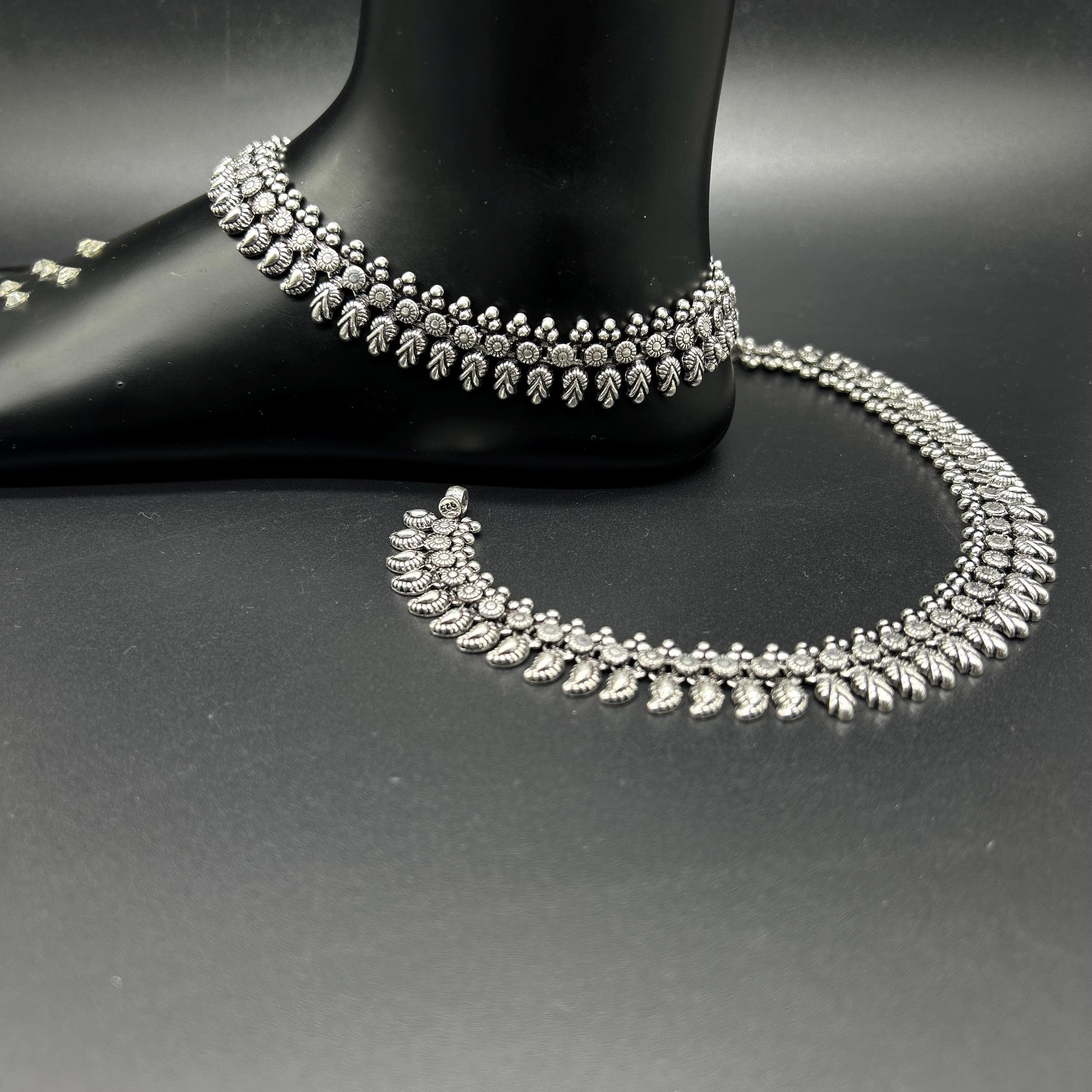 925 Sterling Silver Bride Anklet / Silver Bride Payal / Silver Anklet / Silver Payal / Silver Antique Payal / Designer Anklet