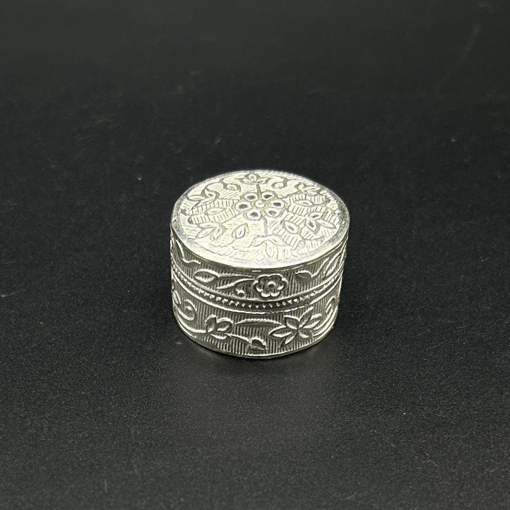 925 sterling silver trinket box, kajal box/casket box bridal round shape sindhur box collection, container box, eyeliner box gifting
