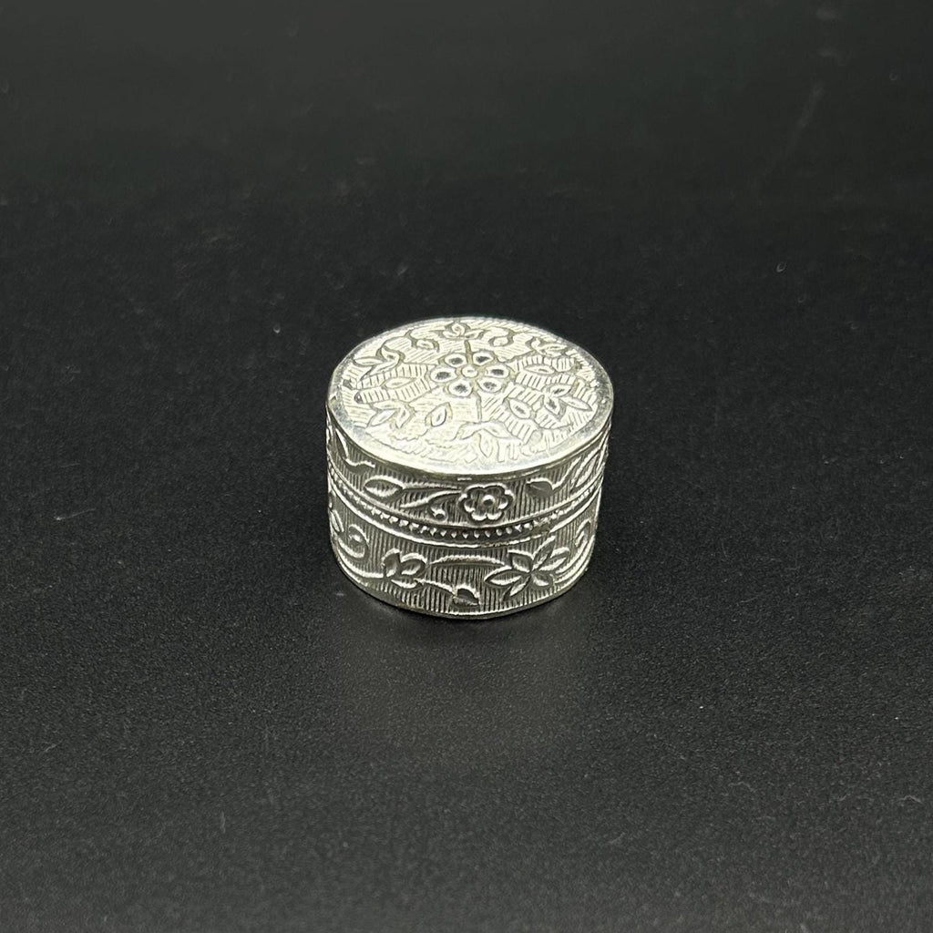 925 sterling silver trinket box, kajal box/casket box bridal round shape sindhur box collection, container box, eyeliner box gifting