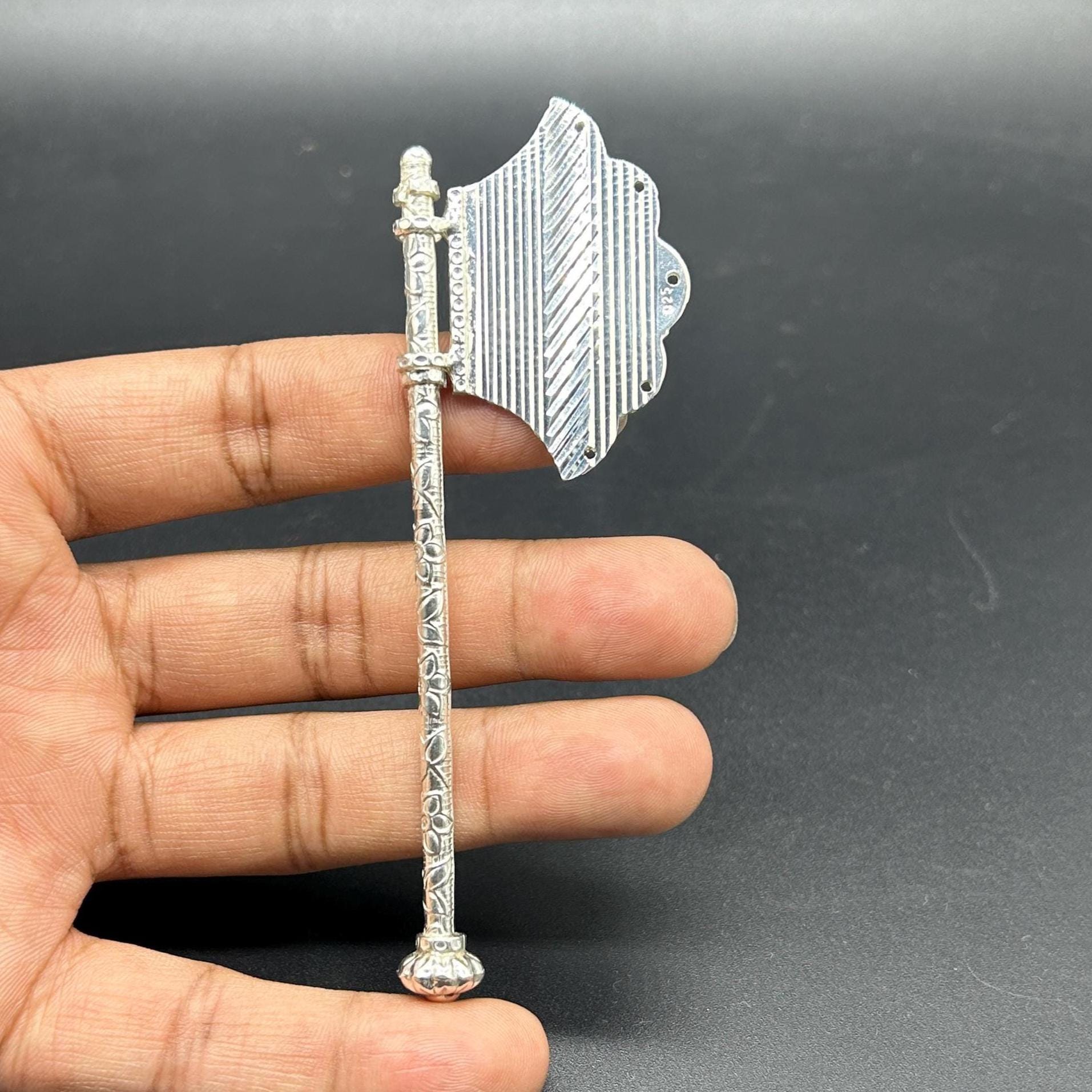 925 Solid silver pankhi, floral design small fan or pankhi for god puja, best gifting to Temple Krishna, silver hand driven fan