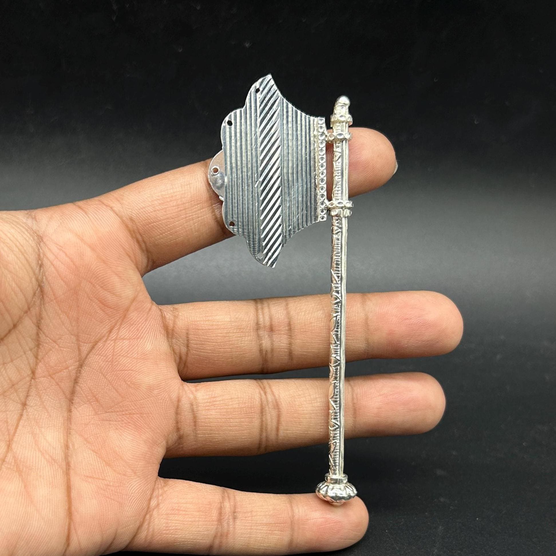 925 Solid silver pankhi, floral design small fan or pankhi for god puja, best gifting to Temple Krishna, silver hand driven fan