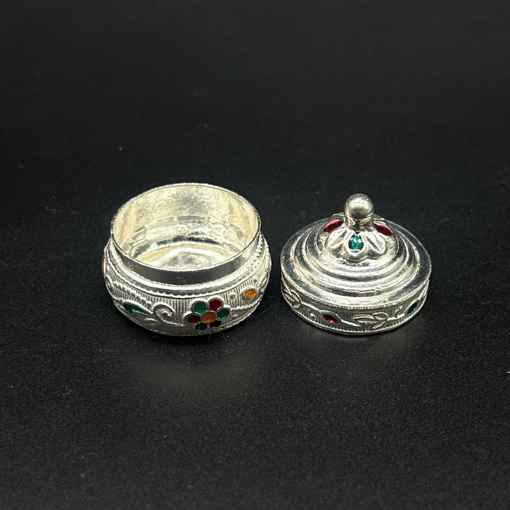925 Sterling Silver  Silver Kumkum Box / Sindoor Box