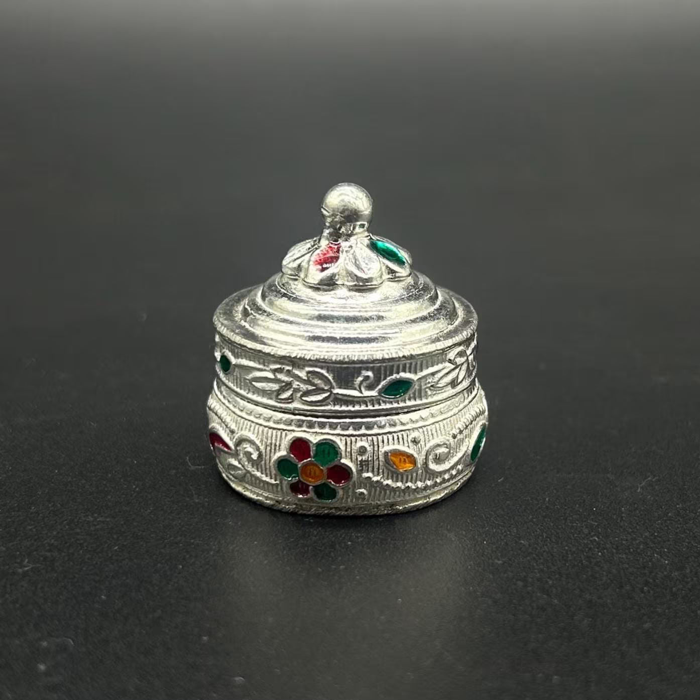 925 Sterling Silver  Silver Kumkum Box / Sindoor Box