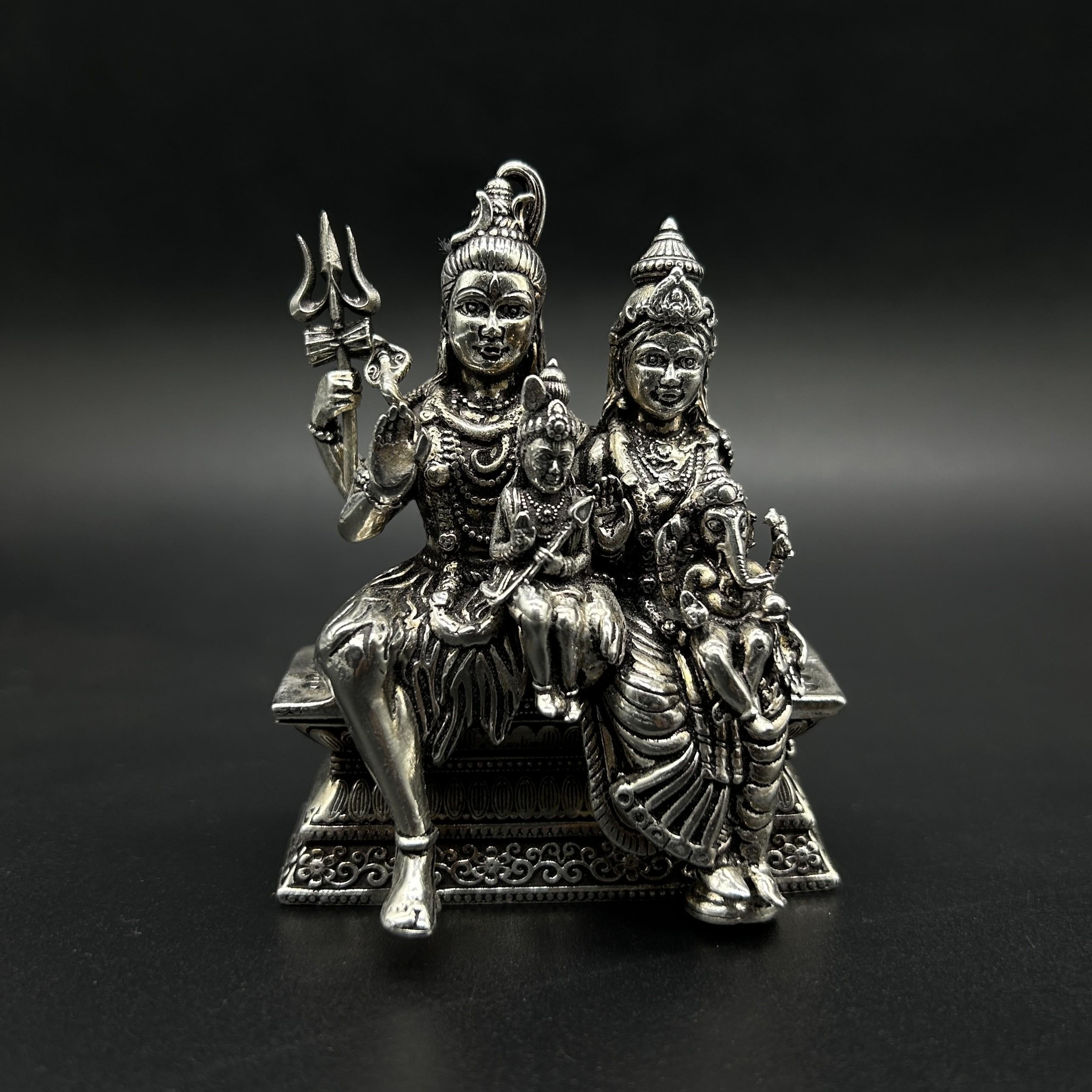 925 Sterling Silver Shiv Pariwar Idol