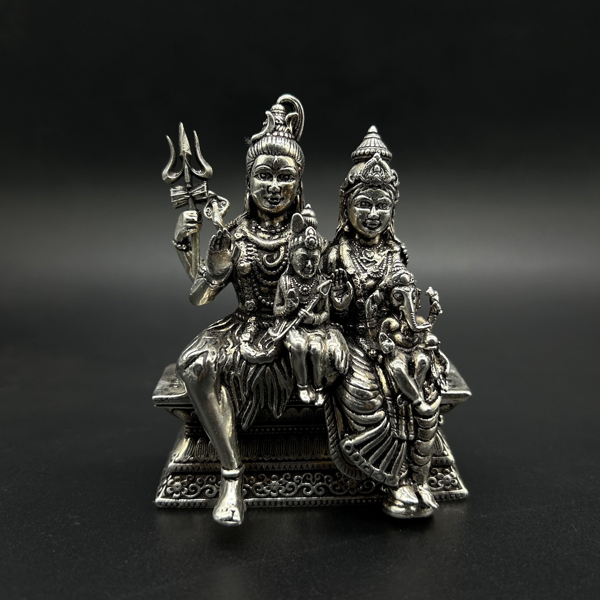 925 Sterling Silver Shiv Pariwar Idol