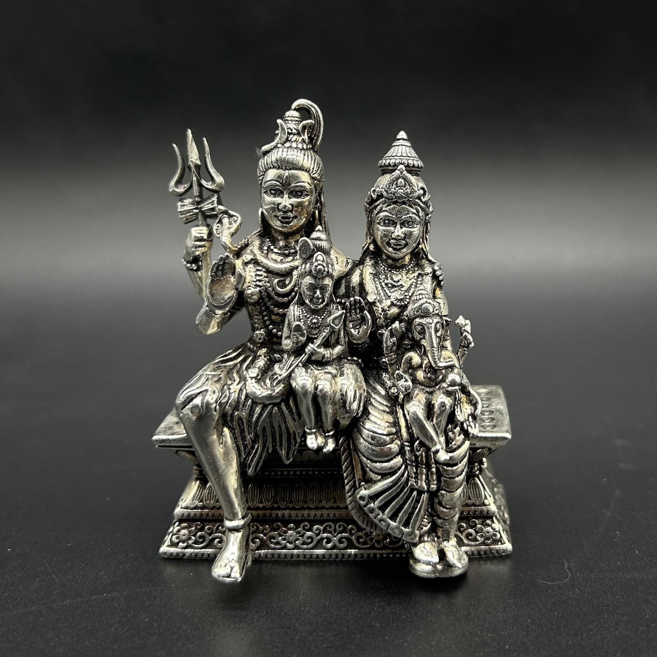925 Sterling Silver Shiv Pariwar Idol