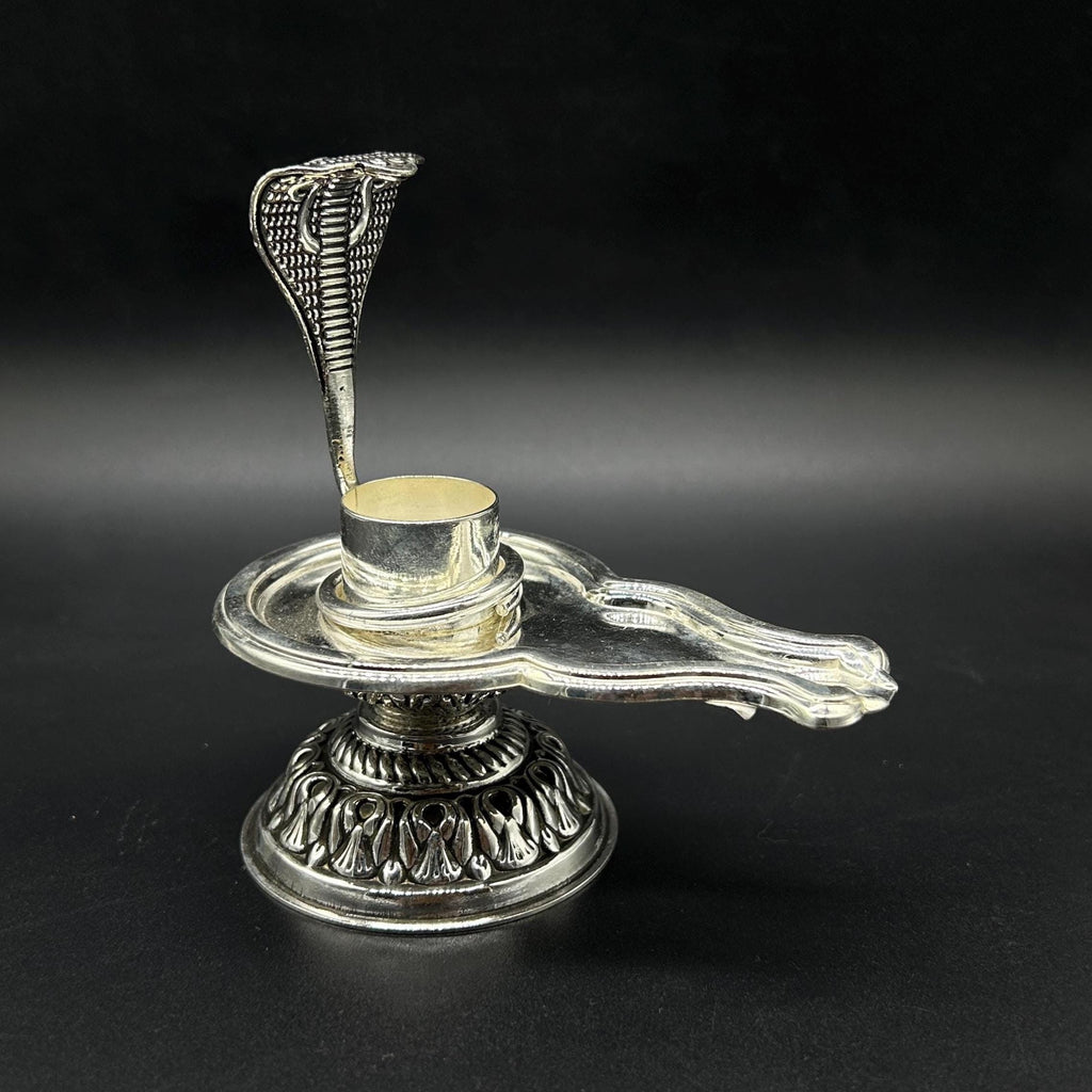925 fine solid sterling silver lord shiva lingam stand/jalheri, use for put/hold shiva lingam in home temple, awesome handmade article