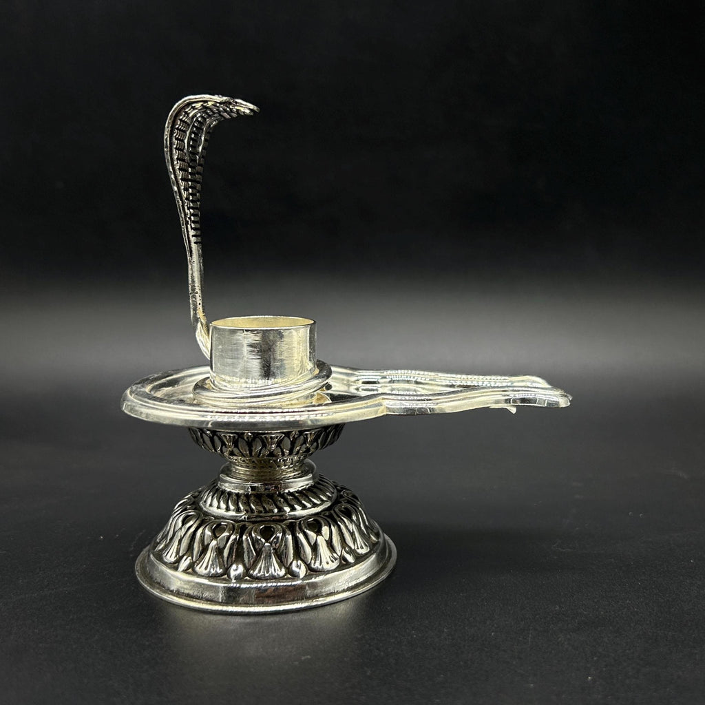 925 fine solid sterling silver lord shiva lingam stand/jalheri, use for put/hold shiva lingam in home temple, awesome handmade article