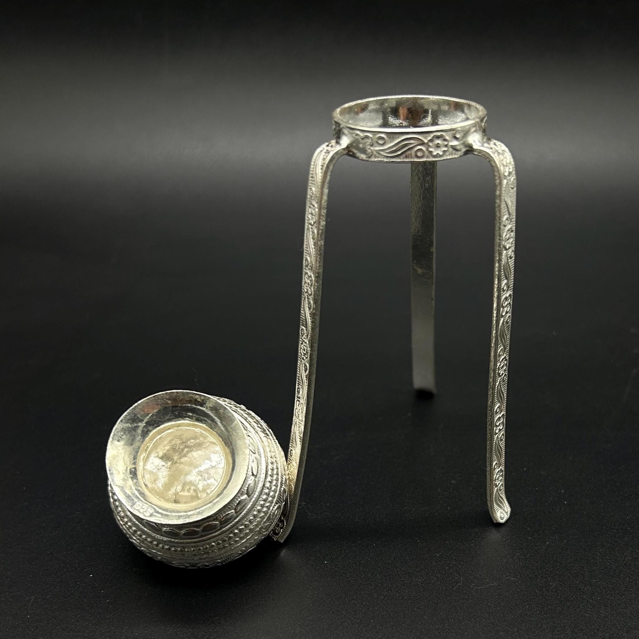 925 sterling silver handmade God shiva lingam water flow pot or puja kalash for Abhishek of lingam