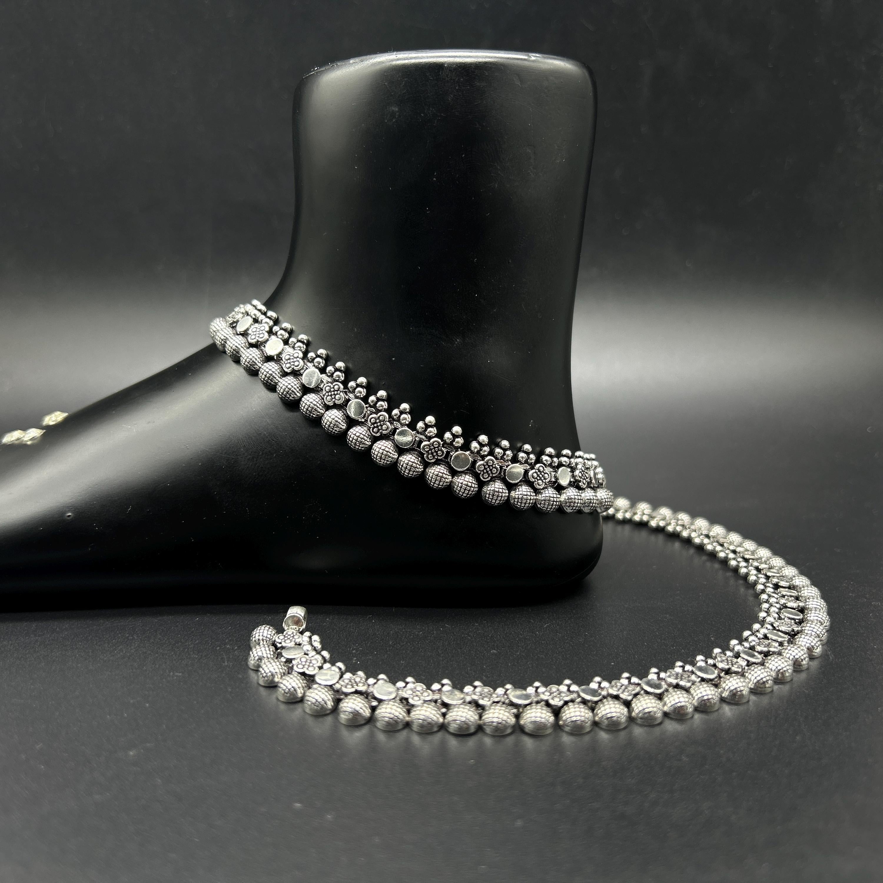 925 Sterling Silver Anklet / Silver Bride Payal / Silver Anklet / Silver Payal / Silver Antique Payal / Designer Anklet