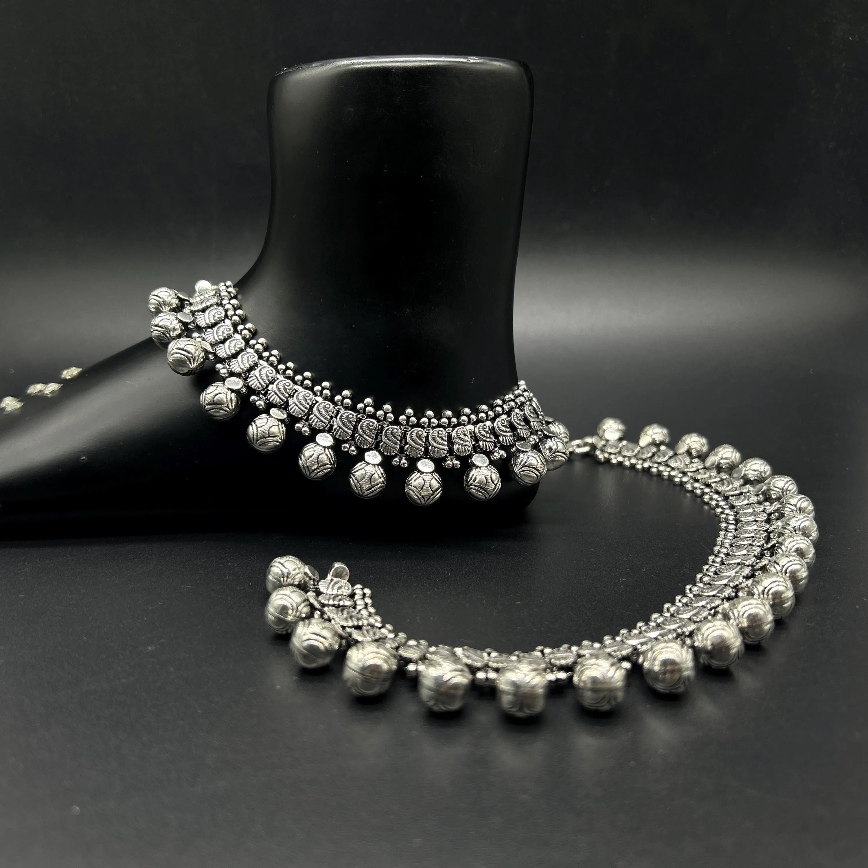 925 Sterling Silver Bride Anklet / Silver Bride Payal / Silver Anklet / Silver Payal / Silver Antique Payal / Designer Anklet