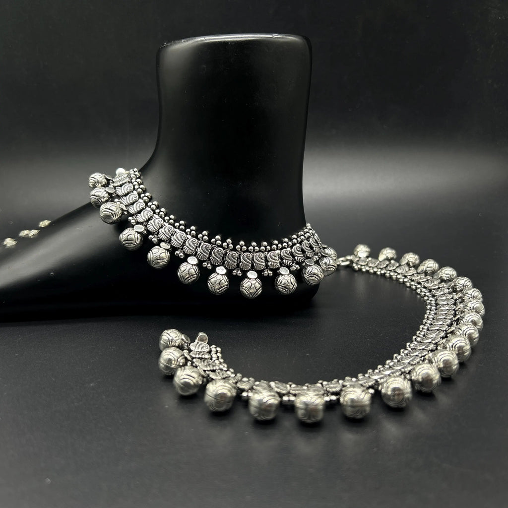 925 Sterling Silver Bride Anklet / Silver Bride Payal / Silver Anklet / Silver Payal / Silver Antique Payal / Designer Anklet