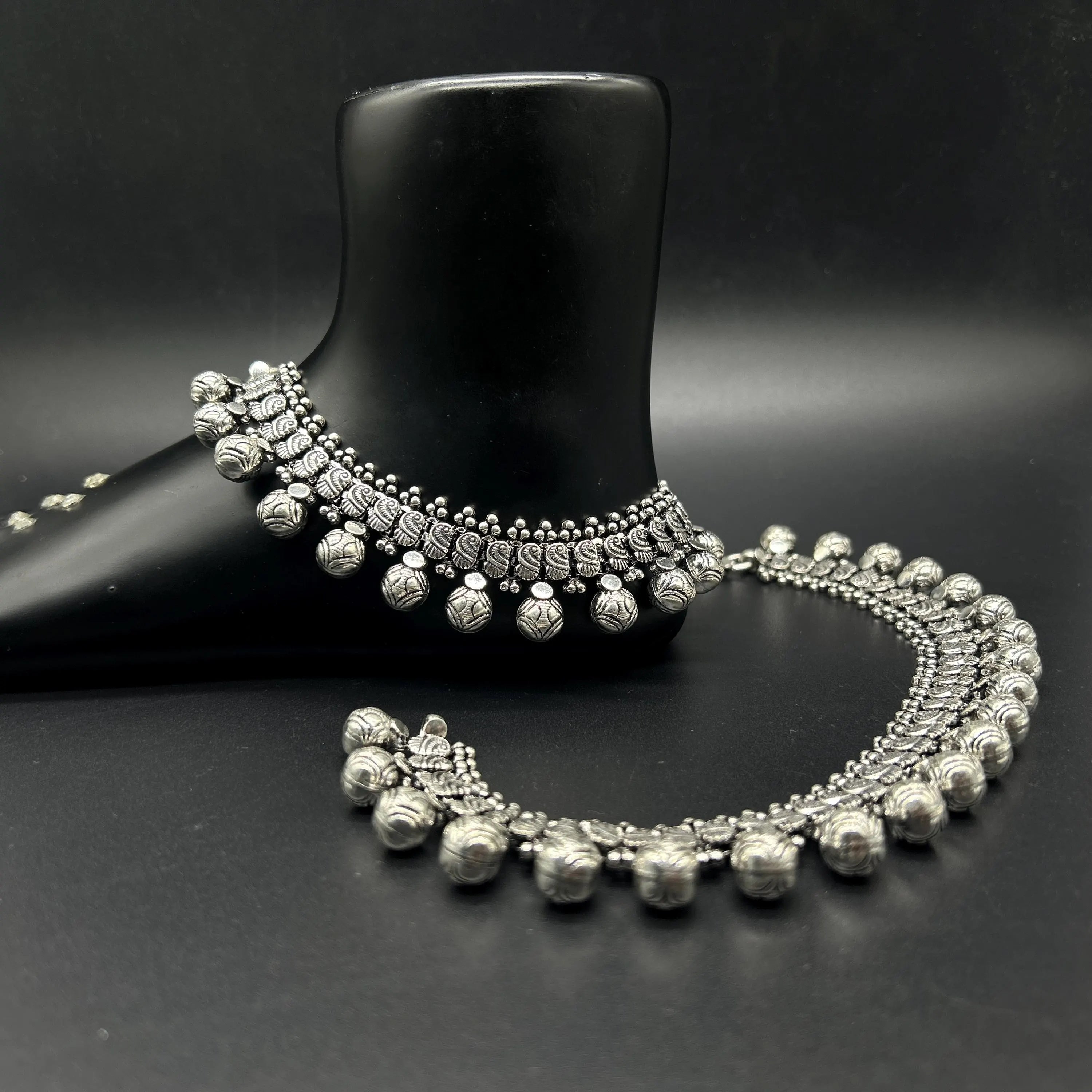925 Sterling Silver Bride Anklet / Silver Bride Payal / Silver Anklet / Silver Payal / Silver Antique Payal / Designer Anklet
