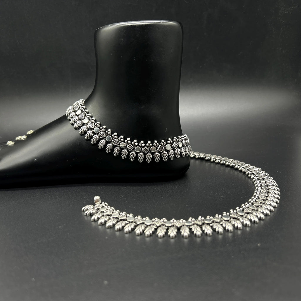 925 Sterling Silver Anklet / Silver Bride Payal / Silver Anklet / Silver Payal / Silver Antique Payal / Designer Anklet