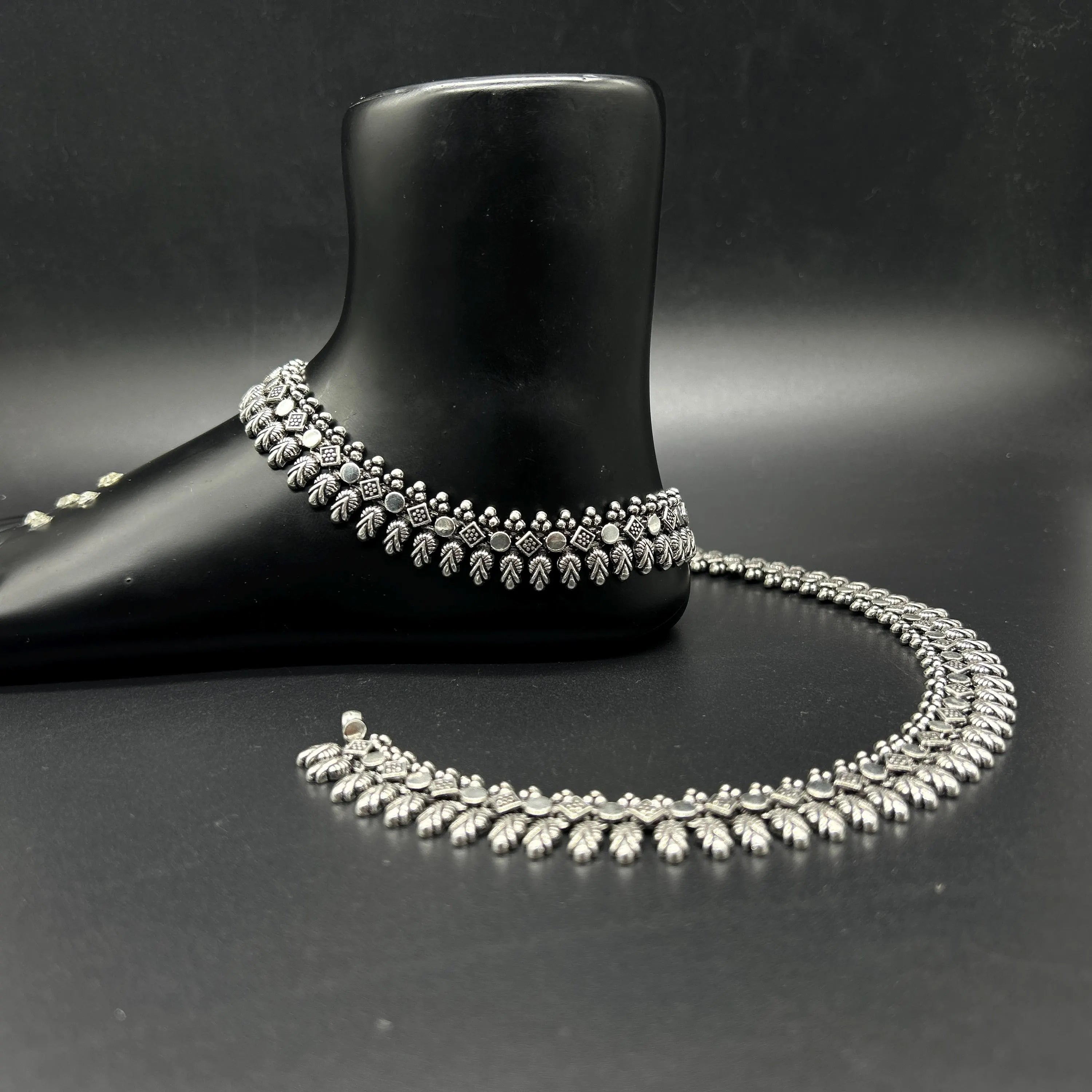 925 Sterling Silver Anklet / Silver Bride Payal / Silver Anklet / Silver Payal / Silver Antique Payal / Designer Anklet