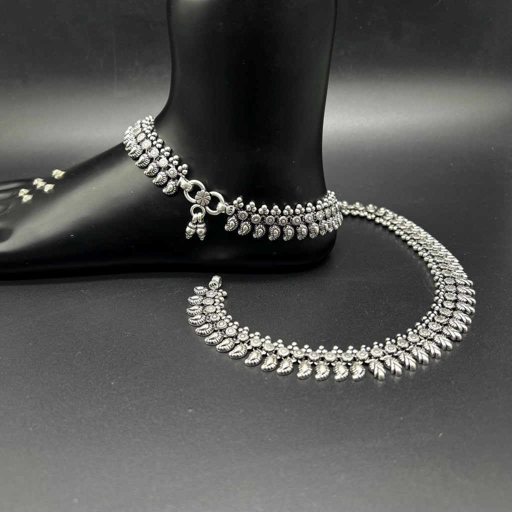925 Sterling Silver Bride Anklet / Silver Bride Payal / Silver Anklet / Silver Payal / Silver Antique Payal / Designer Anklet