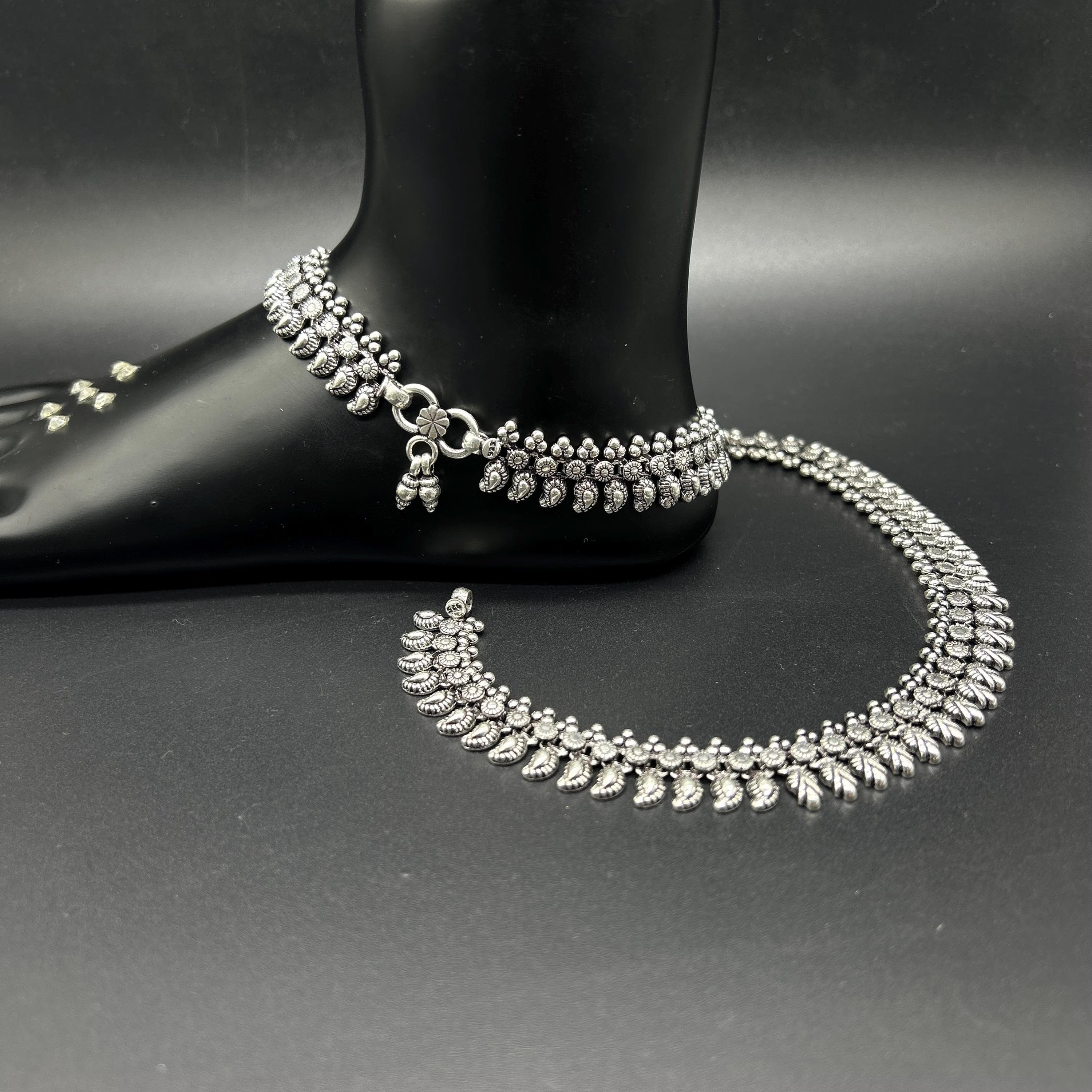 925 Sterling Silver Bride Anklet / Silver Bride Payal / Silver Anklet / Silver Payal / Silver Antique Payal / Designer Anklet
