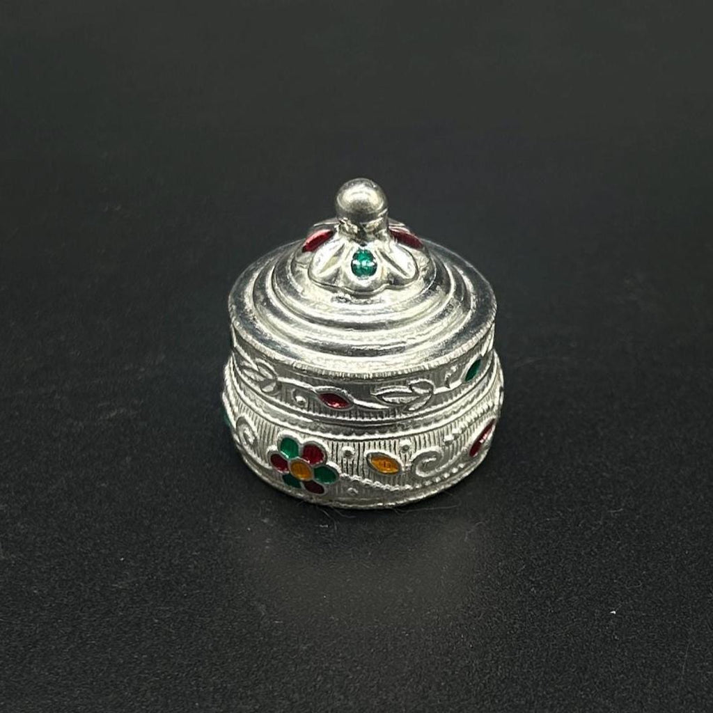 925 Sterling Silver  Silver Kumkum Box / Sindoor Box