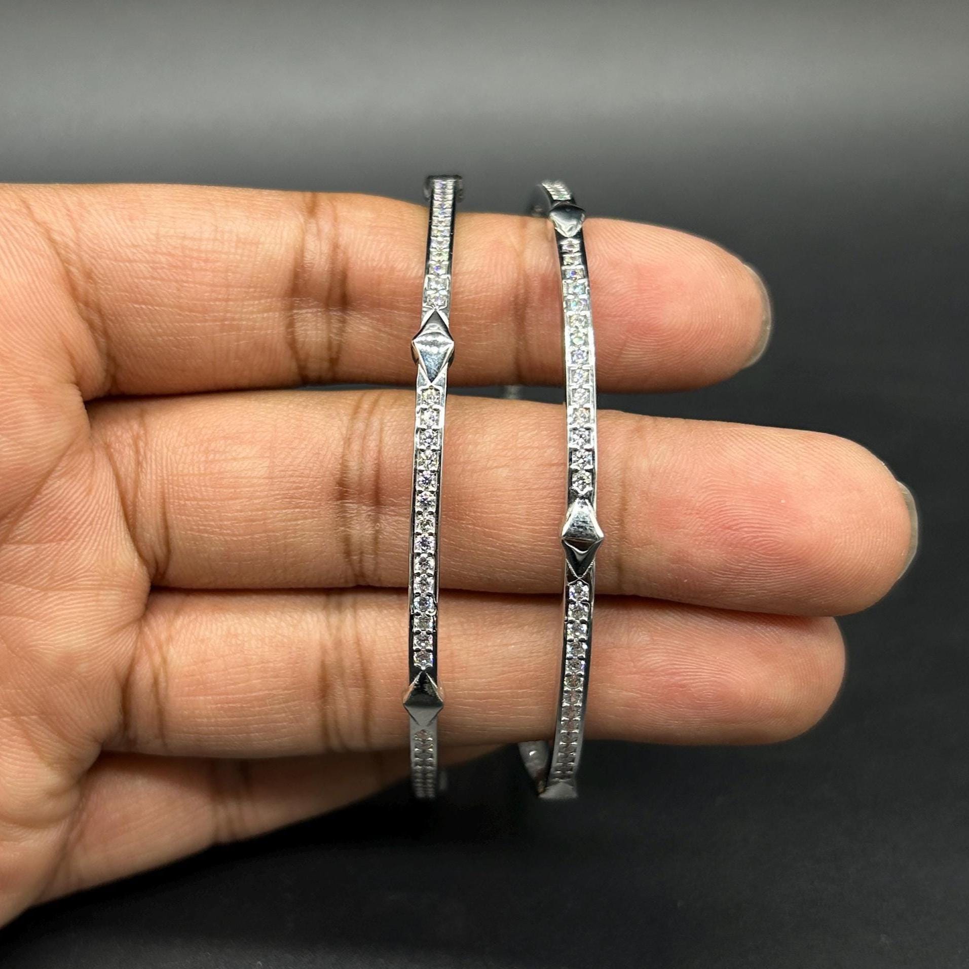 925 Sterling Silver Bangles For Girls And Women