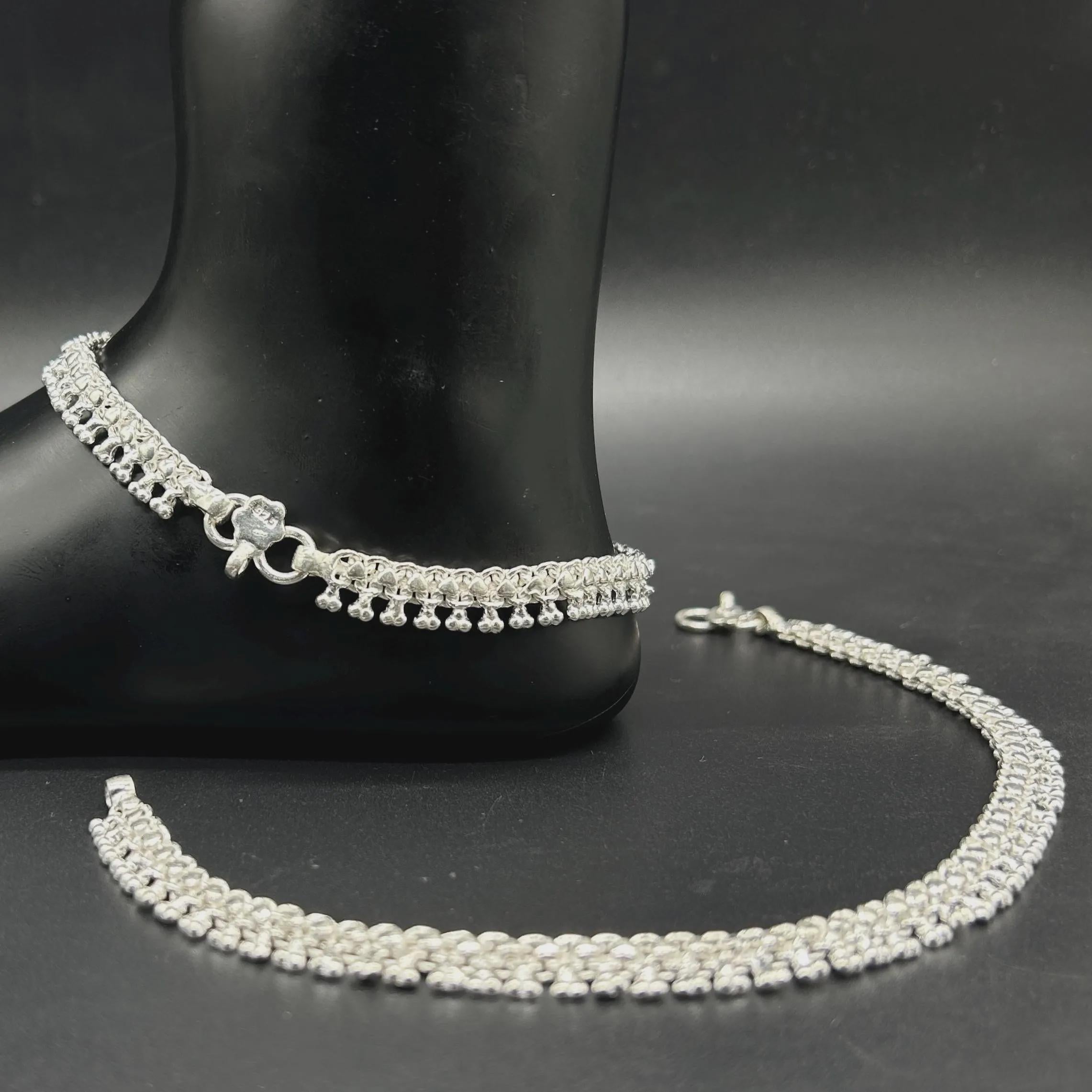 925 Sterling Silver Anklet / Silver Payal / Silver Anklet / Silver Bride Anklet / Silver Payal / Silver Designer Payal