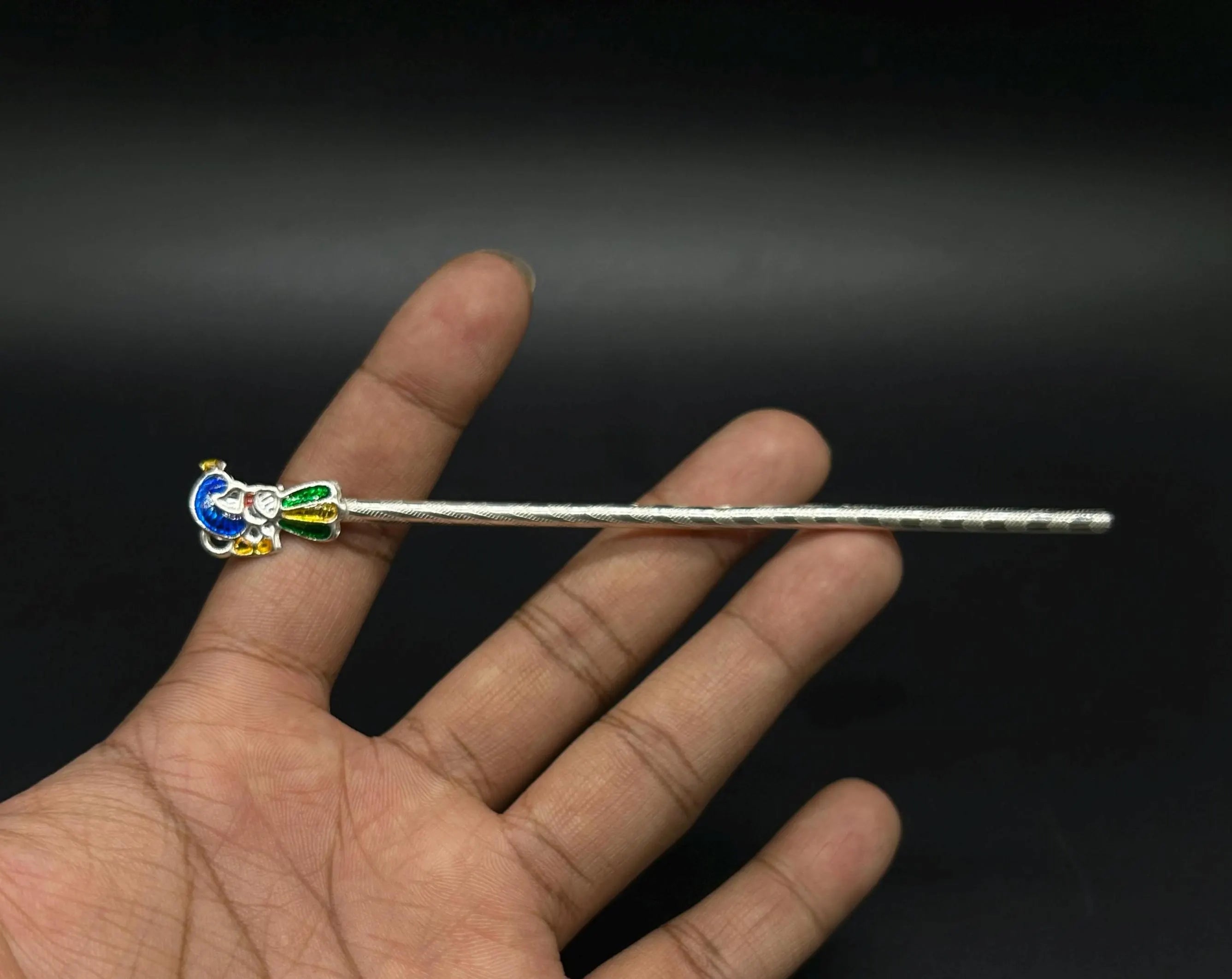 925 Sterling Silver Flute/bansuri for Lord Krishna/laddu Gopal ji and Gifting Purpose Flute