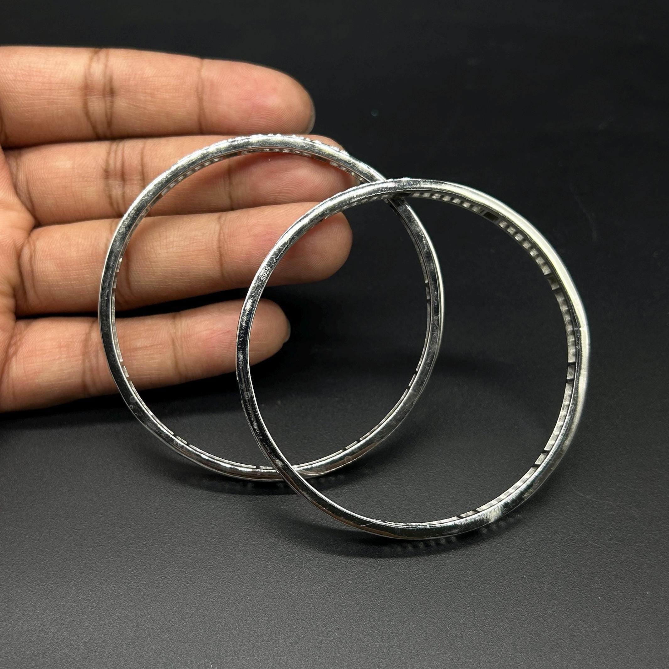 925 Sterling Silver Bangles For Girls And Woman