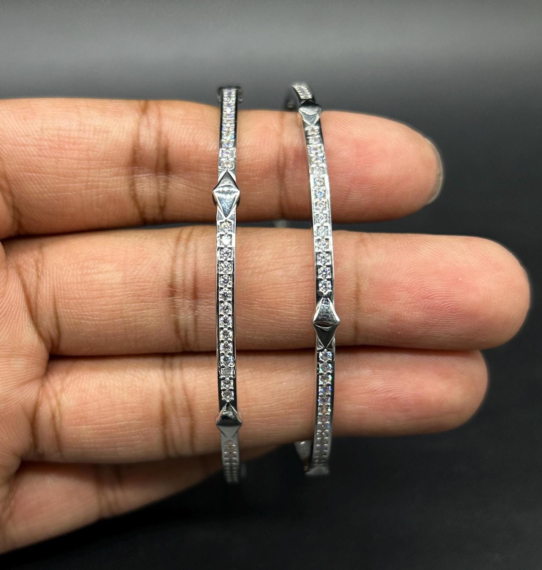 925 Sterling Silver Bangles For Girls And Women
