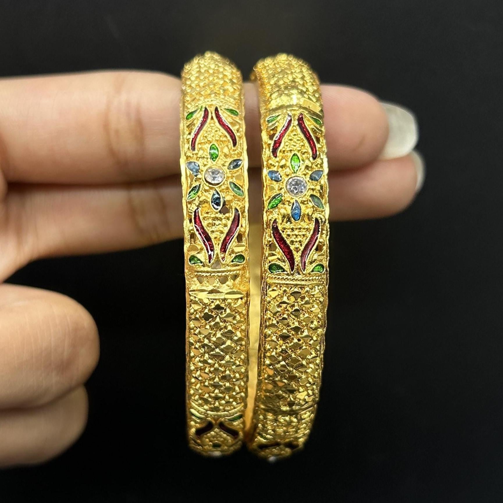 Matte finish Bangles/ Designer Bangles / Indian Fashion Jewelry/ Bangles/ Matte Finish/ Delicate Bangles