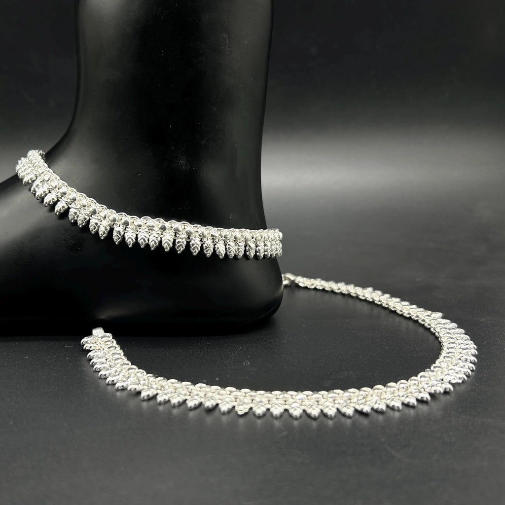 925 Sterling Silver Anklet / Silver Payal