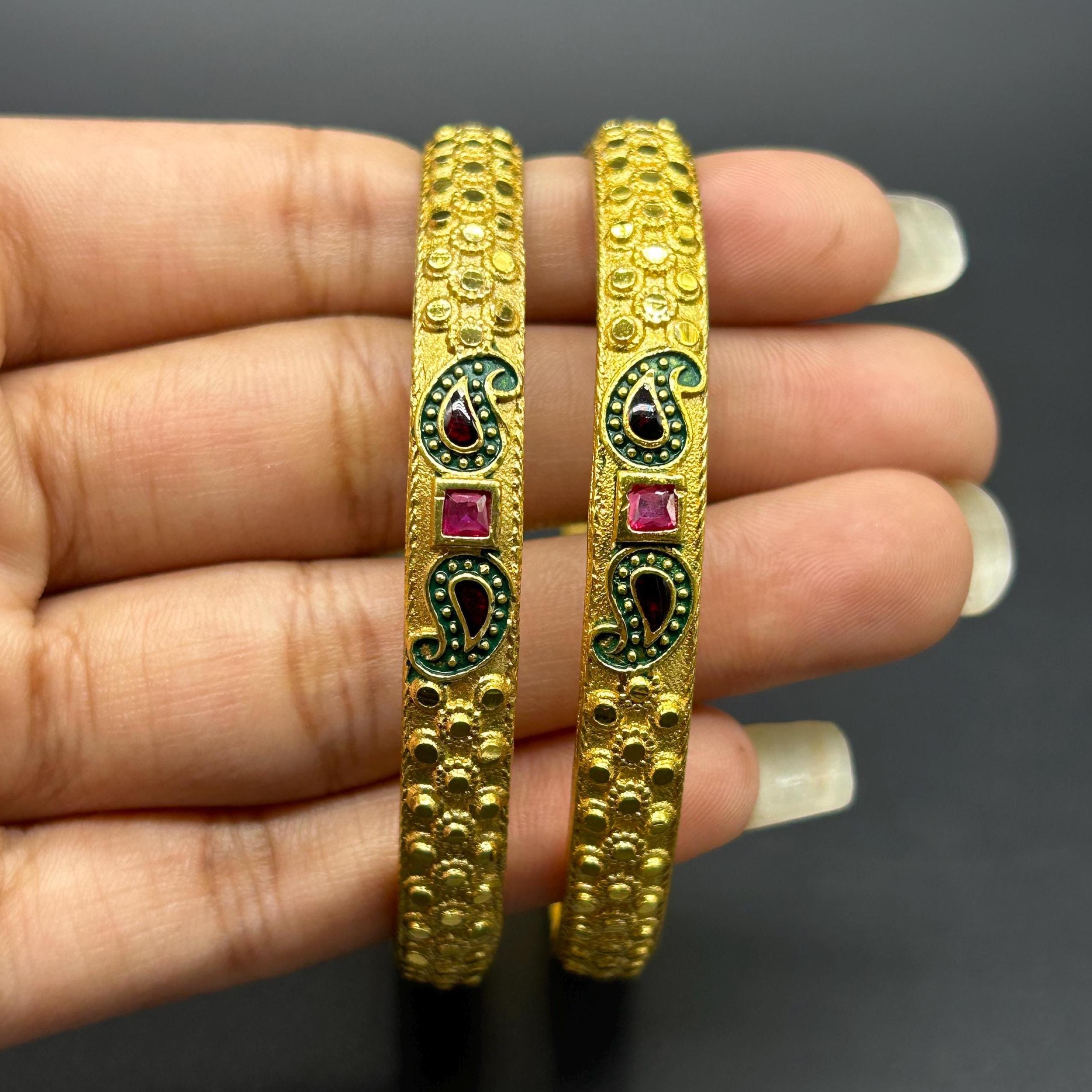 Matte finish Bangles/ Designer Bangles / Indian Fashion Jewelry/ Bangles/ Matte Finish/ Delicate Bangles