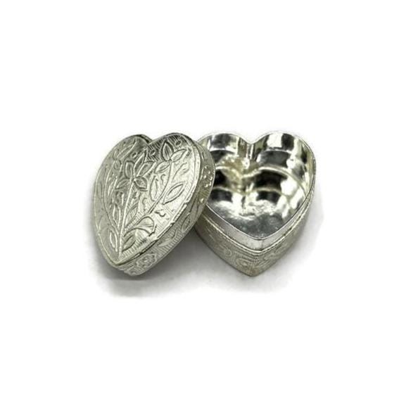 925 sterling silver Heart Trinket Box, kajal box/casket box bridal Heart shape sindhur box collection, container box, eyeliner box gifting.