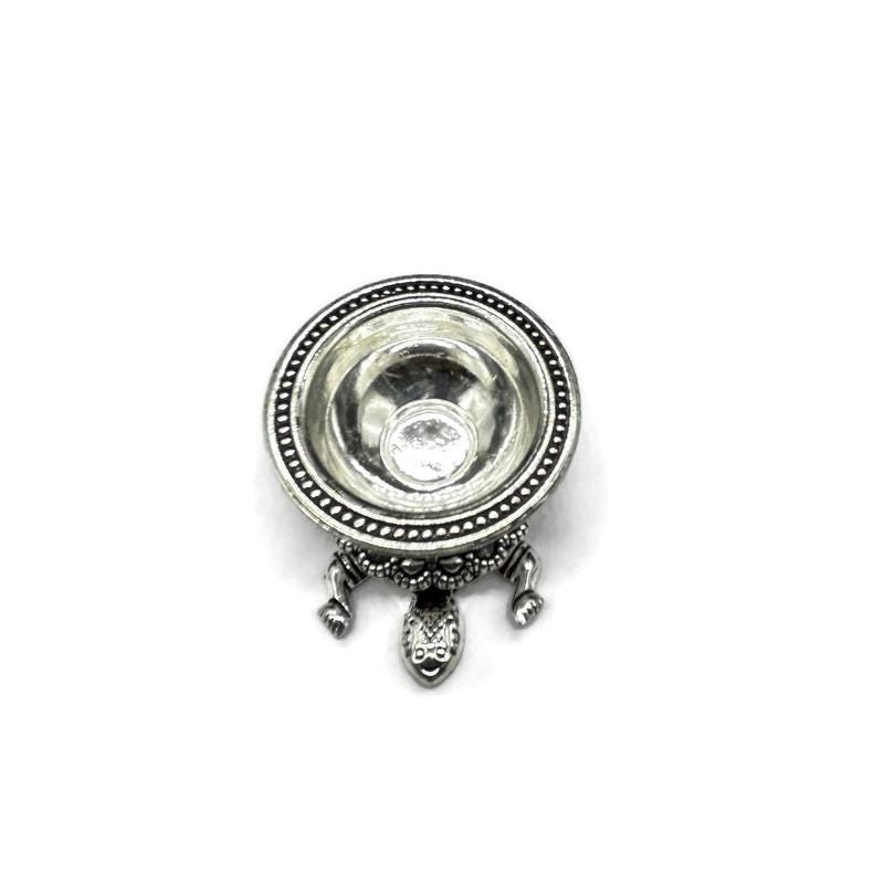 925 Sterling Silver Tortoise Diya / Silver Antique Diya / Silver Deepam