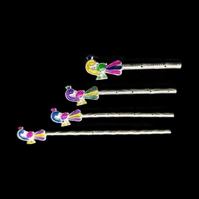 925 Sterling Silver Flute/bansuri for Lord Krishna/laddu Gopal ji and Gifting Purpose Flute