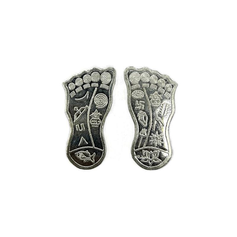 925 Sterling Silver Handmade Charan Paduka Or Slipper For Idol