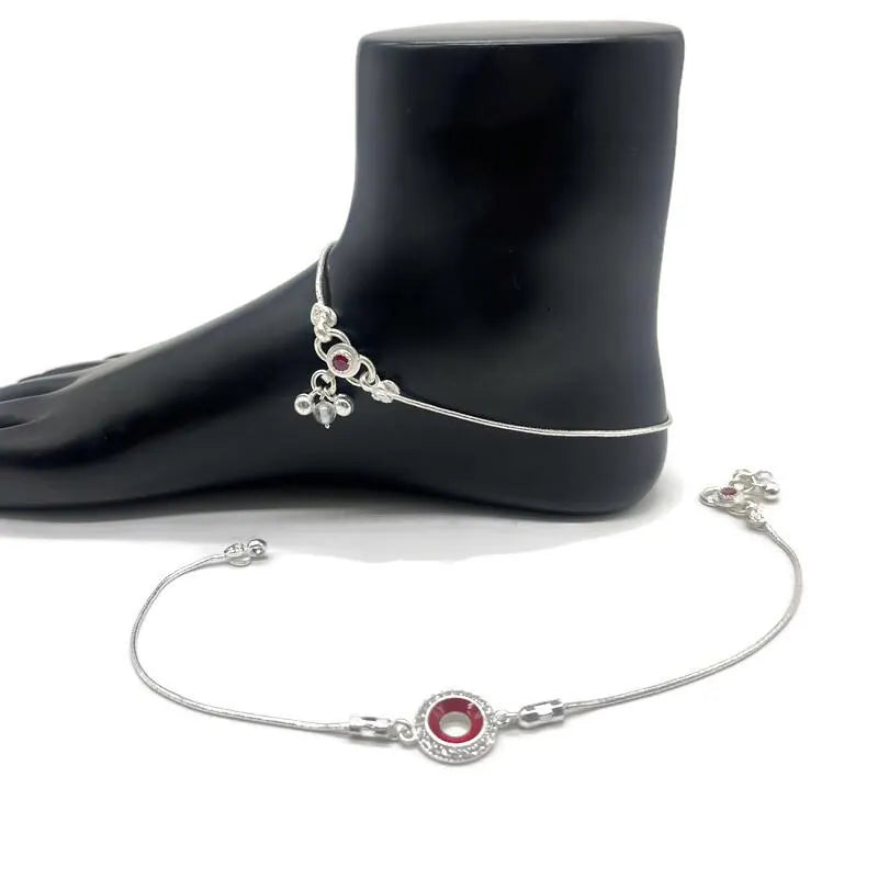 925 Sterling Silver Anklet / Silver Payal.