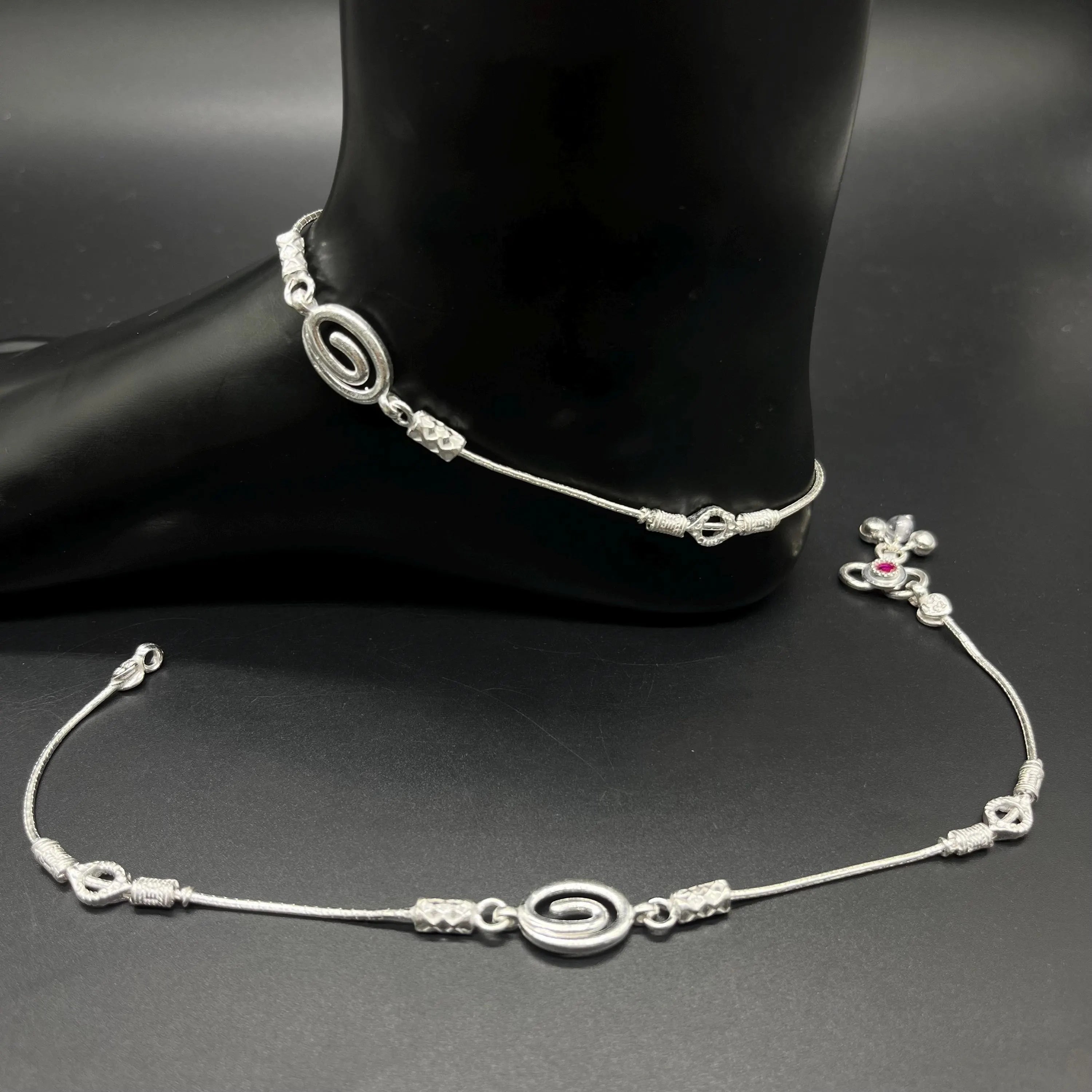925 Sterling Silver Anklet / Silver Bride Payal / Silver Anklet / Silver Payal / Silver Antique Payal / Designer Anklet