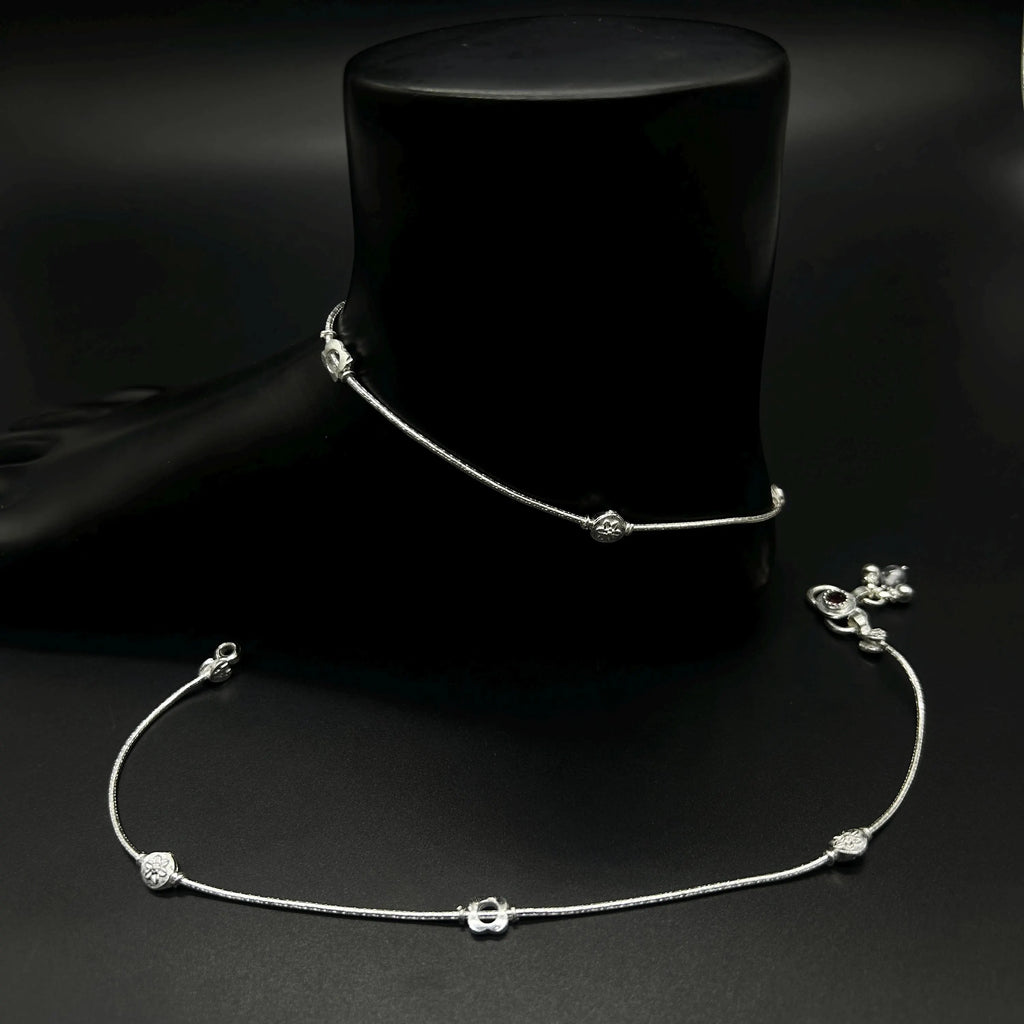 925 Sterling Silver Anklet / Silver Bride Payal / Silver Anklet / Silver Payal / Silver Antique Payal / Designer Anklet