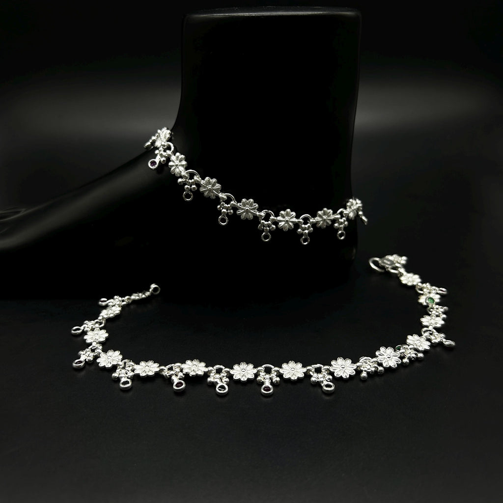 925 Sterling Silver Anklet / Silver Payal / Silver Anklet / Silver Bride Anklet / Silver Payal / Silver Designer Payal
