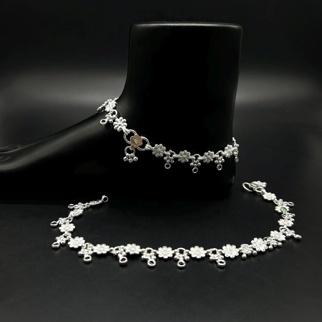 925 Sterling Silver Anklet / Silver Payal / Silver Anklet / Silver Bride Anklet / Silver Payal / Silver Designer Payal