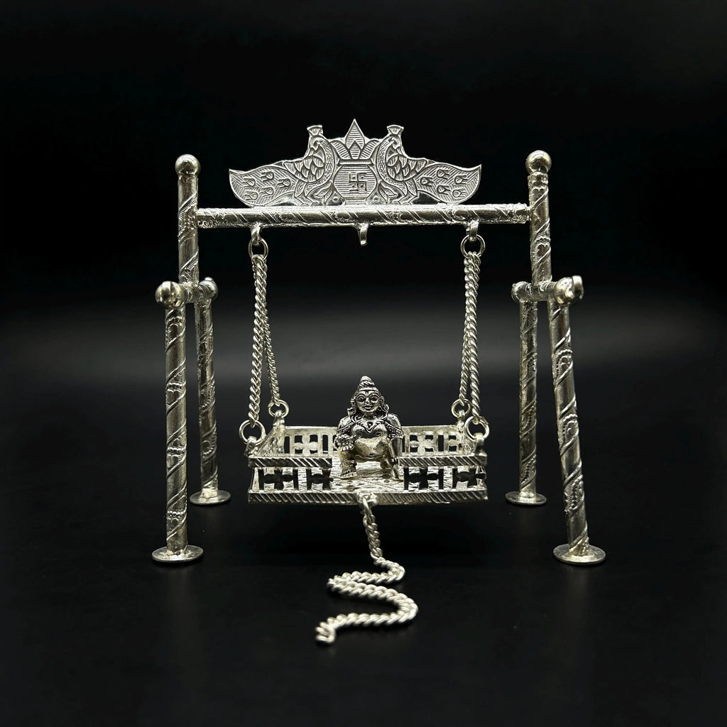925 Sterling Silver Jhula with laddu gopal ji