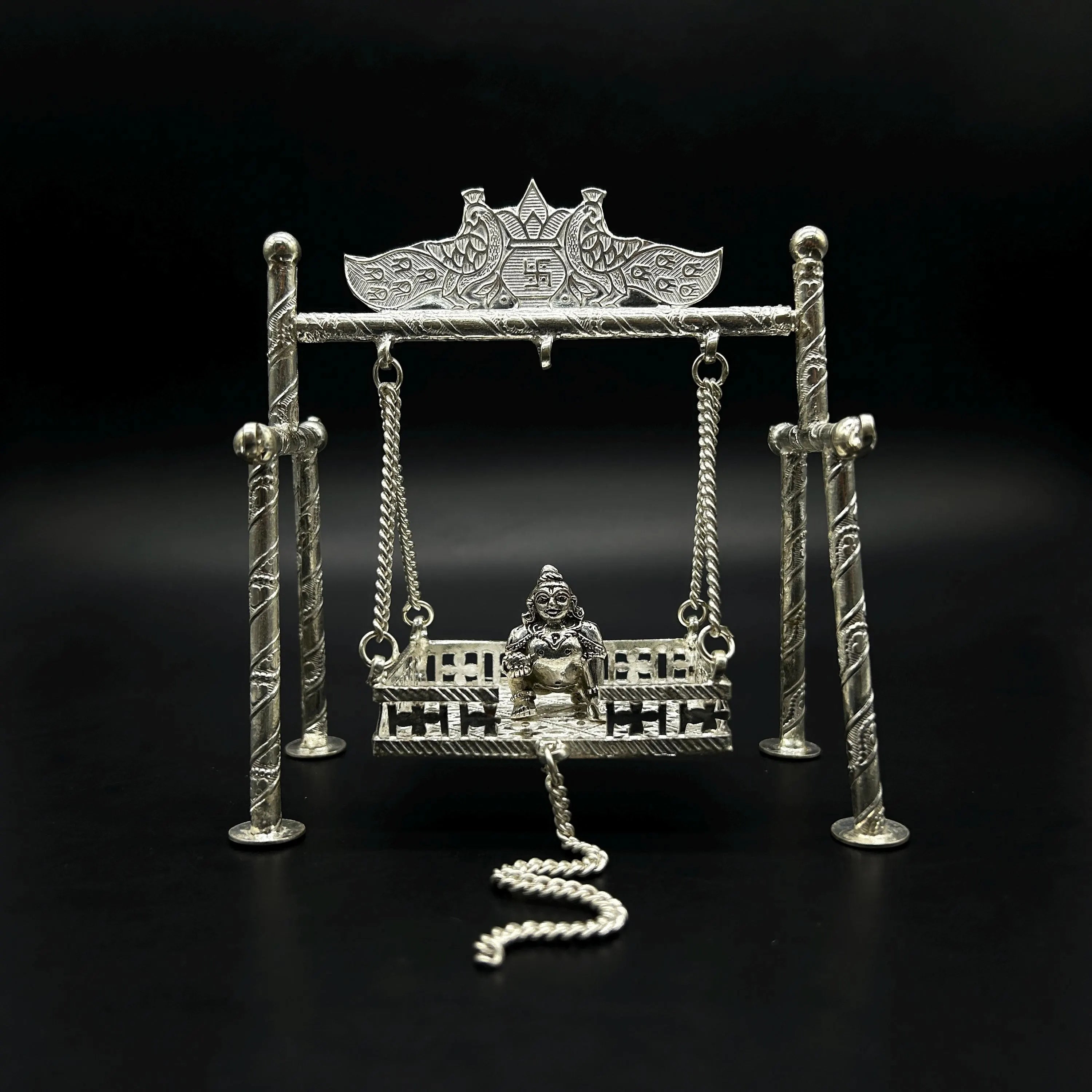 925 Sterling Silver Jhula with laddu gopal ji