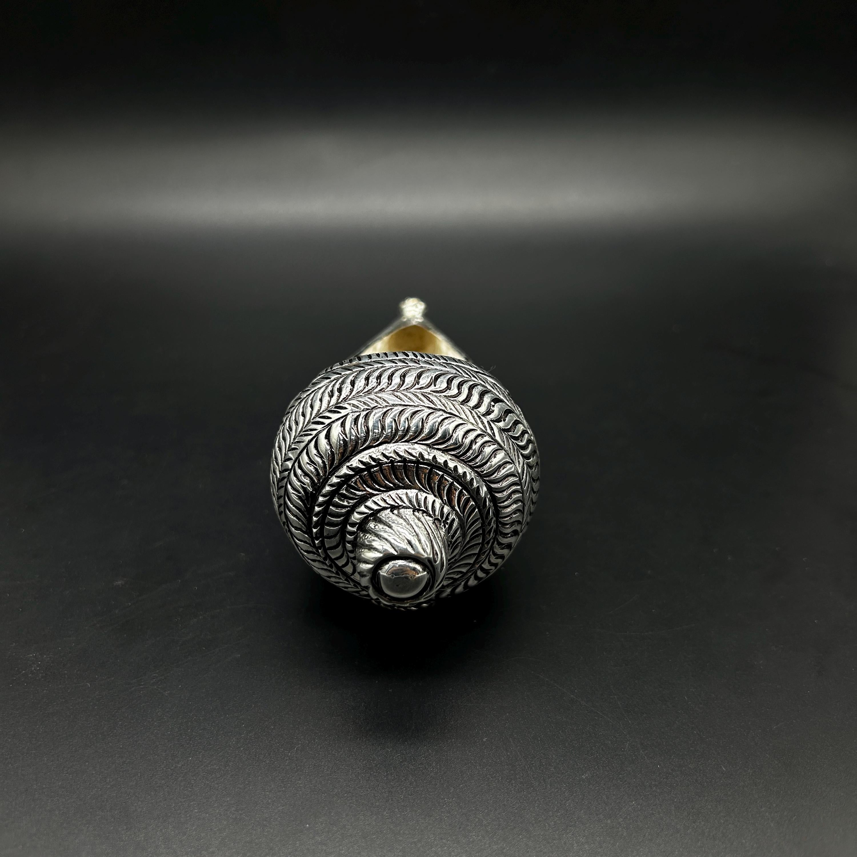 925 Sterling Silver Shank | 925 Silver Conch for Pooja | Decorative Silver Shankh | Hindu Spiritual Gift