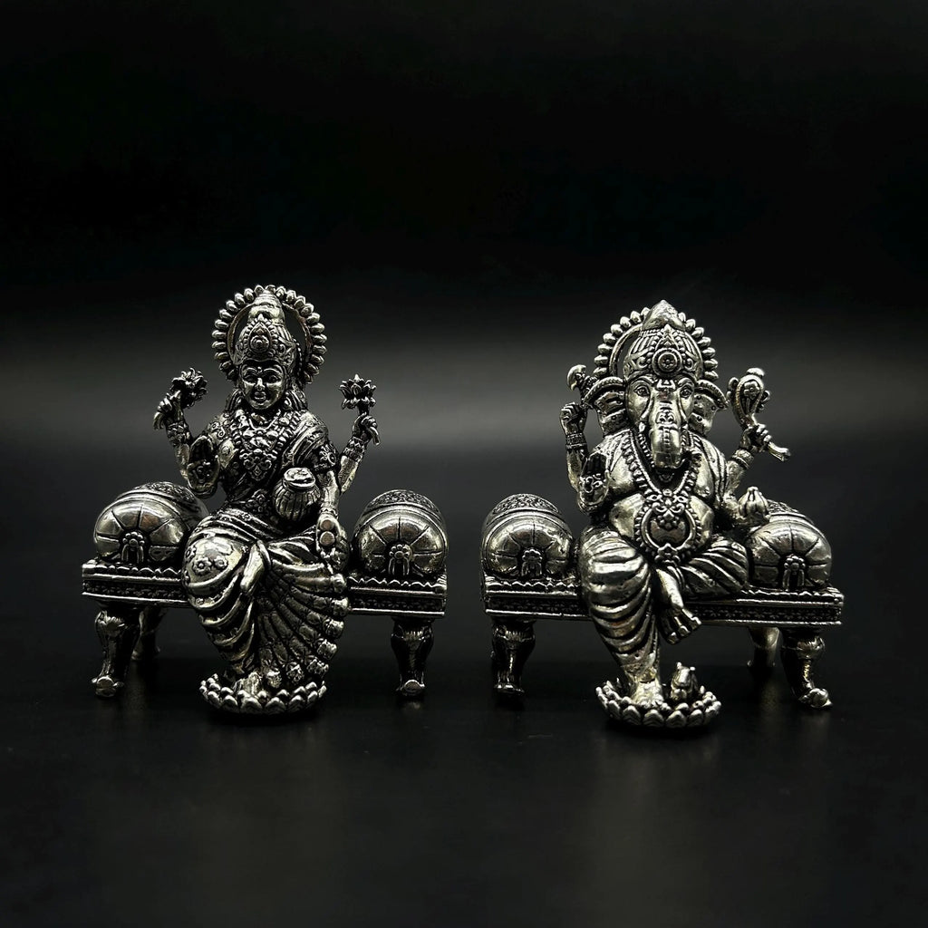 925 Sterling Silver Laxmi Ganesh Idol
