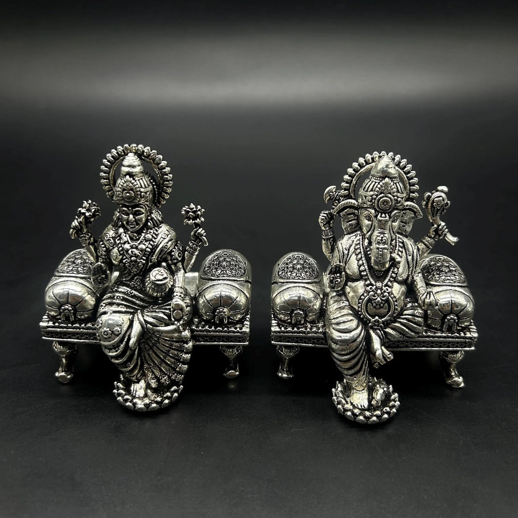 925 Sterling Silver Laxmi Ganesh Idol
