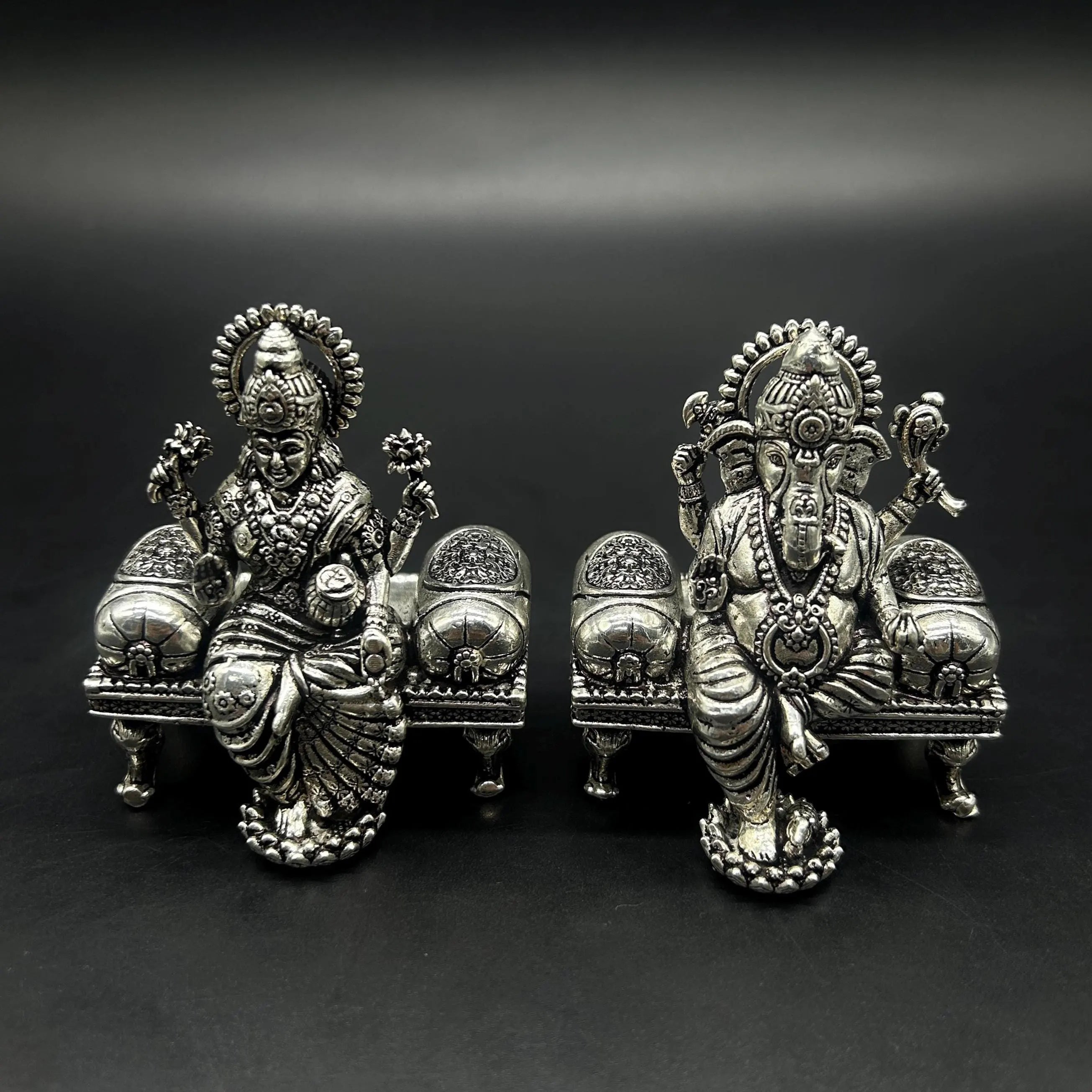 925 Sterling Silver Laxmi Ganesh Idol