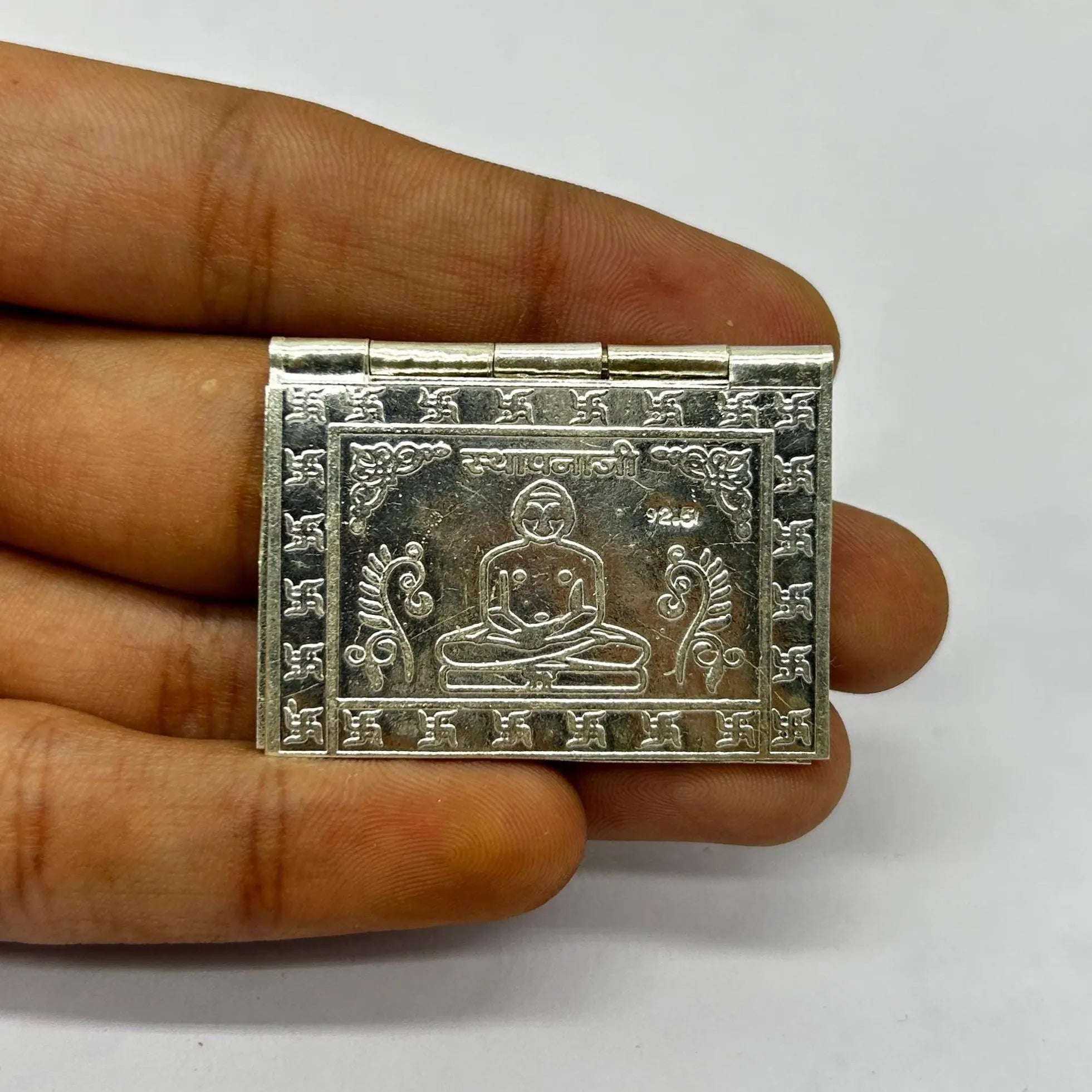 925 sterling silver handmade Divine Navkar Mantra jain mantra, shree sthapna ji namaskar mahamantra 4 page book.