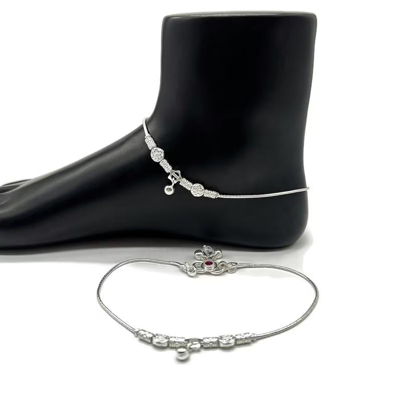 925 Sterling Silver Anklet / Silver Payal / Silver Anklet / Silver Bride Anklet / Silver Payal / Silver Designer Payal