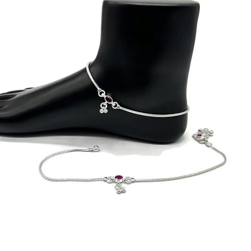 925 Sterling Silver Anklet / Silver Bride Payal / Silver Anklet / Silver Payal / Silver Antique Payal / Designer Anklet