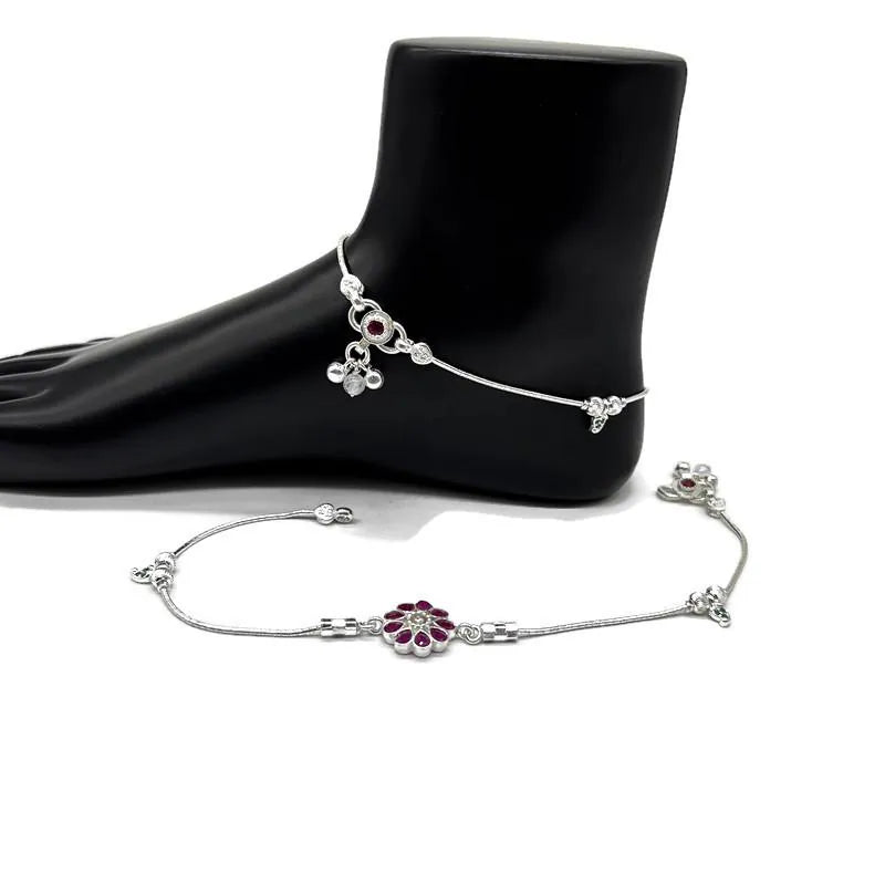 925 Sterling Silver Anklet / Silver Bride Payal / Silver Anklet / Silver Payal / Silver Antique Payal / Designer Anklet